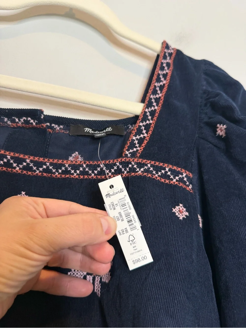 Madewell embroidered corduroy